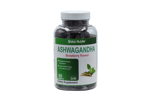 Diska Nulife Ashwagandha Gummies for Women & Men Natural Mood Support Supplements for Relaxation & Stress Support - Raw Ashwagandha Root Dietary Supplement | Count 60