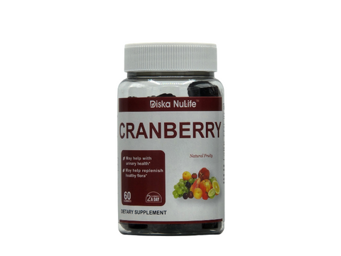 Diska NuLife Cranberry Gummies 60 pcs | Powerful Antioxidant Support | Deliciously Tangy Flavor | Made with Real Cranberry Extract | 100% Vegetarian | Gluten-Free | Ideal for Daily Health & Well-Being | Count 60