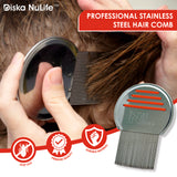 Diska Nulife Nit Free Lice Comb | Professional Stainless Steel Louse and Nit Comb - Colors May Vary