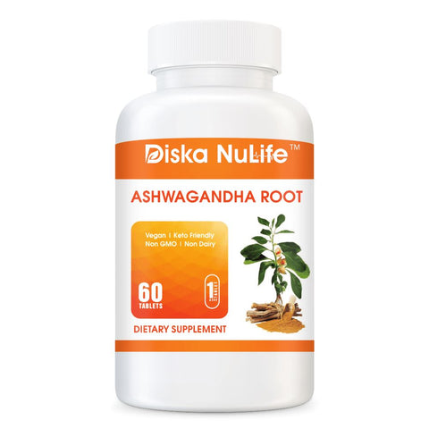 Diska Nulife Ashwagandha Root | 60 Tablets | withBlack Pepper Fruit Extract General Health PLS 