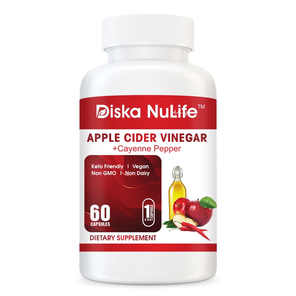 Diska Nulife Apple Cider Vinegar + Cayenne Pepper | Immune Support Weight Management | 60 Capsules Herbal Extracts PLS 