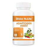 Diska Nulife Adaptogen Assist with Best Adaptogen Combinations Ashwagandha Astragalus Holy Basil Leaf - Vegetarian 60 Capsules General Health PLS 