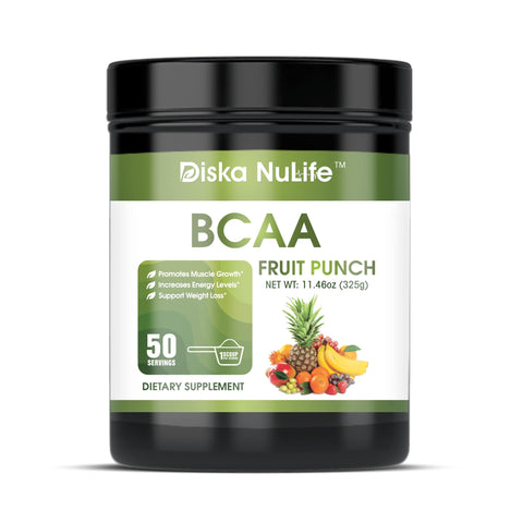 Diska Nulife BCAA Fruit Punch | Promotes Muscle Grow and Weight Loss - 50 Servings