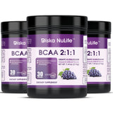 Diska Nulife BCAA Grape Bubblegum |  Supports Exercise Endurance and Muscle Building, Amino Acid Supplements - 30 Servings