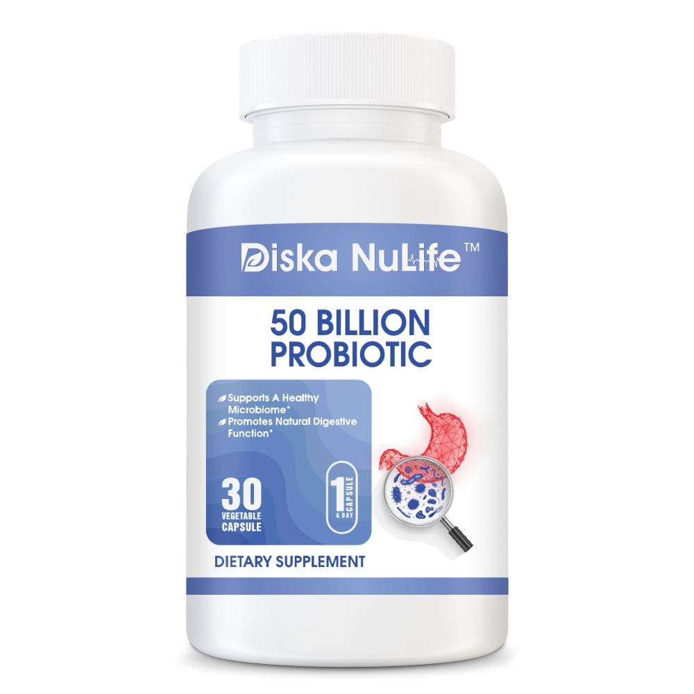 Diska Nulife Probiotic 50 Billion CFU | Promotes Gut Health, Support Immune System - 30 Capsule