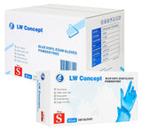 LW Concept Disposable Vinyl Gloves Powder Free, Blue, Non-Medical Use (Case of 1000) - Small