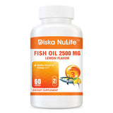 Diska Nulife Omega 3 Fish Oil - 2500mg Lemon Flavor | 60 Softgels | Healthy source of Omega-3's Omegas PLS 