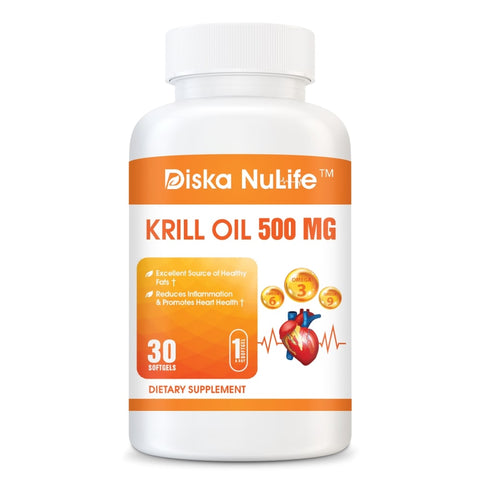 Diska Nulife Krill Oil | Contains Omega-3,6,9 and Astaxanthin - 30 Softgels