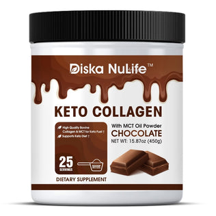 Diska Nulife Keto Collagen Plus, Chocolate | Grass Fed Bovine Collagen Peptides, Dietary Supplements - 28 Servings