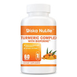 Diska Nulife Turmeric with Bioperine | 60 Capsules | Anti-Inflammatory Joint Pain Pills Herbal Extracts PLS 