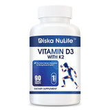 Diska Nulife Vitamin D3 with K2 | Immune Support Calcium Absorption - 90 Tablets