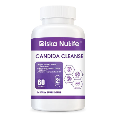 Diska Nulife Candida Cleanse | Supports Balanced Yeast Levels | 60 Capsules Digestive Health PLS 