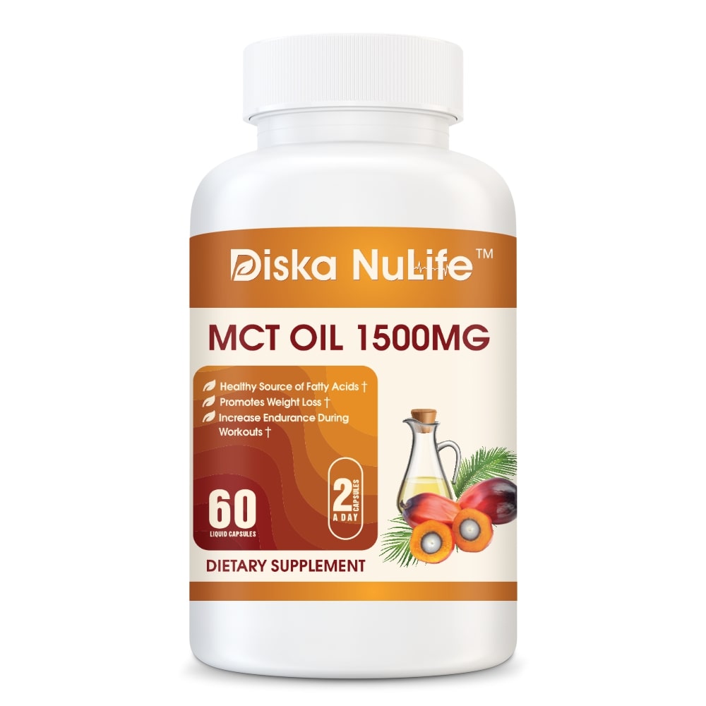 Diska Nulife MCT Oil Softgel | Healthy Source of Fatty Acidst and Promotes Weight Loss, Dietary Supplements - 60 Liquid C