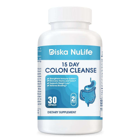 Diska Nulife 15 Day Colon Cleanse | 30 Capsules | Quick Colon Cleanse Detox Weight Loss PLS 